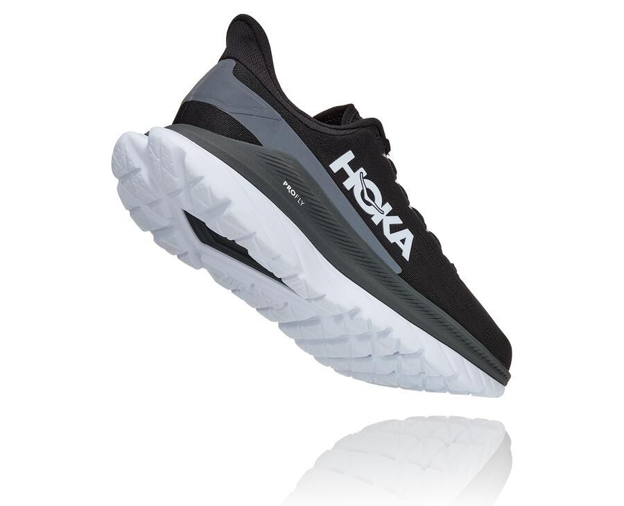 Hoka One One Hardloopschoenen Heren - Mach 4 - Zwart/Wit - TX4871529